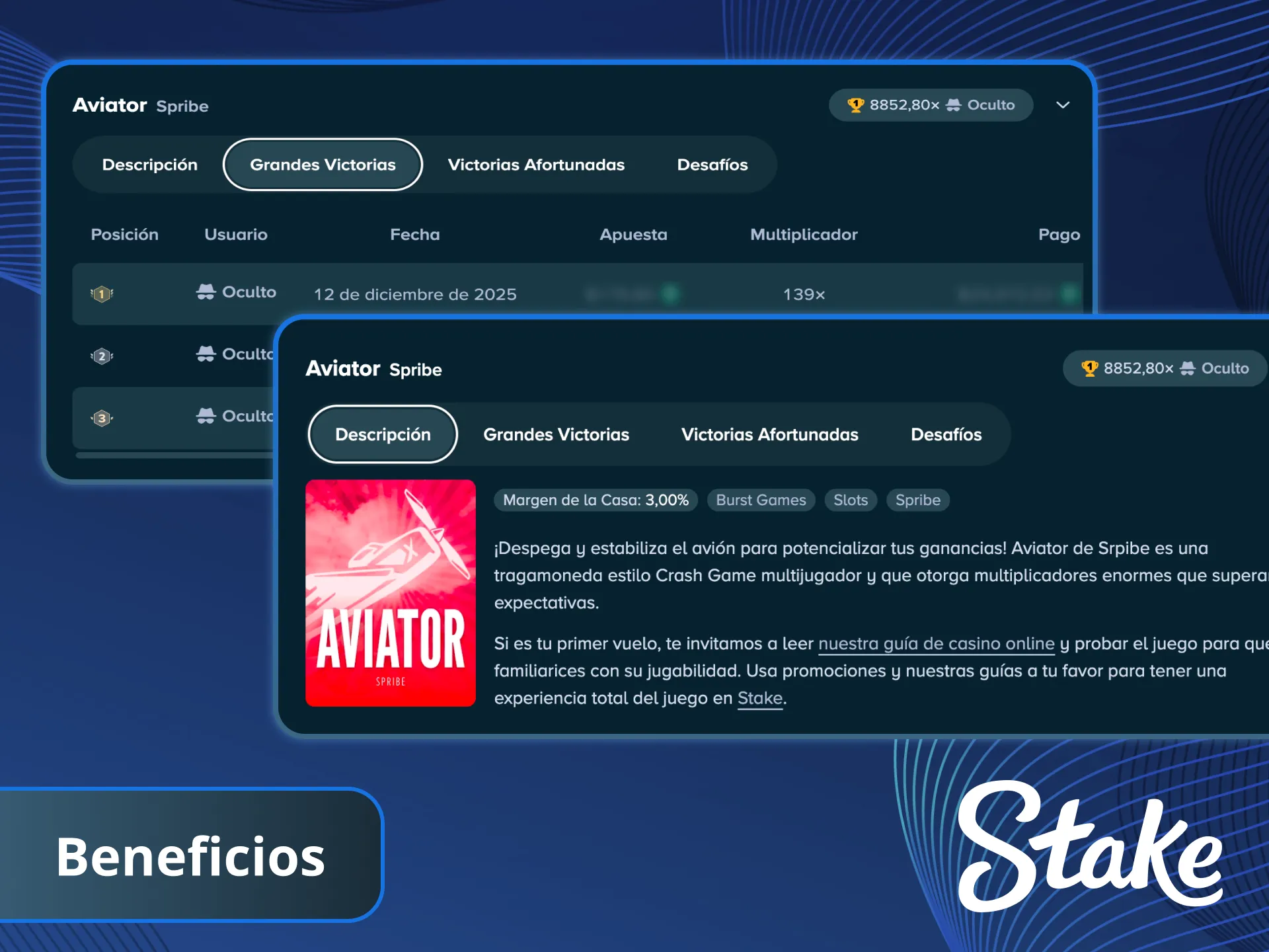 Prueba tu suerte en Aviator in Stake.