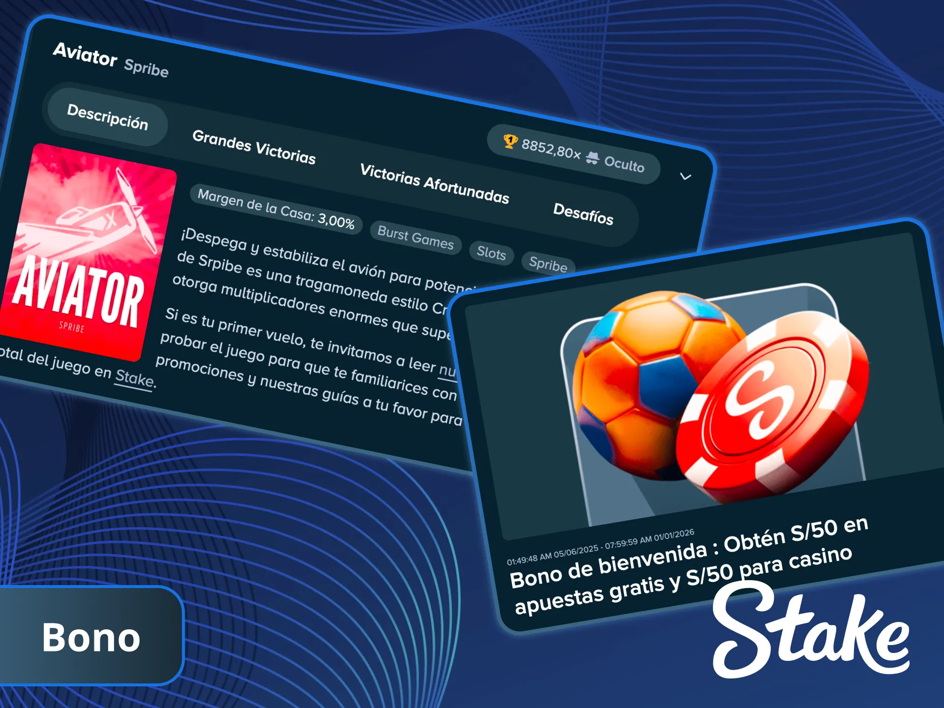 Los mejores bonos para jugar Aviator en Stake.