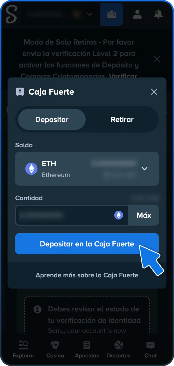 Realiza un depósito seguro para empezar a ganar en Stake Aviator.
