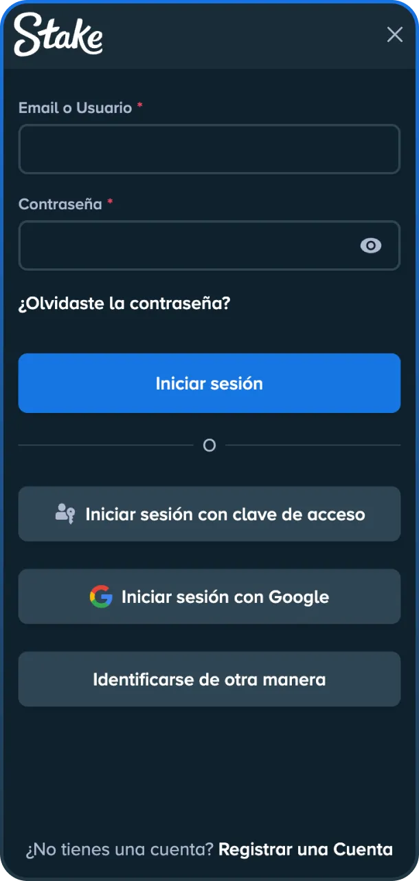 Inicia sesión y recoge tus ganancias en Stake.