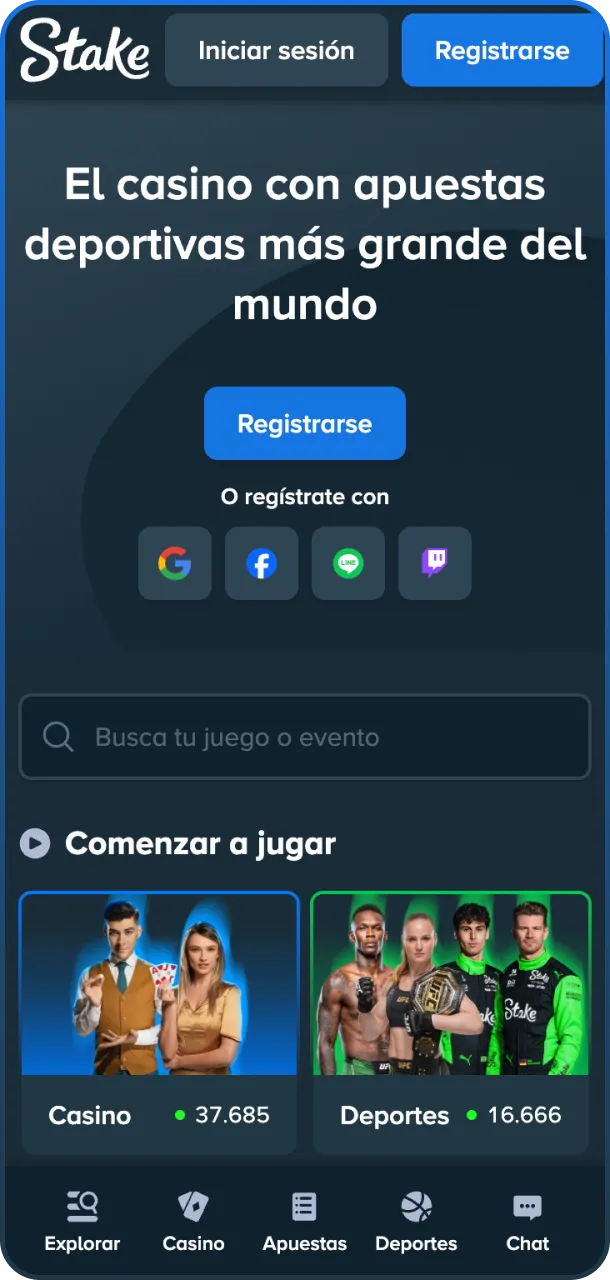 Descarga la aplicación y haz una apuesta en baloncesto en Stake.