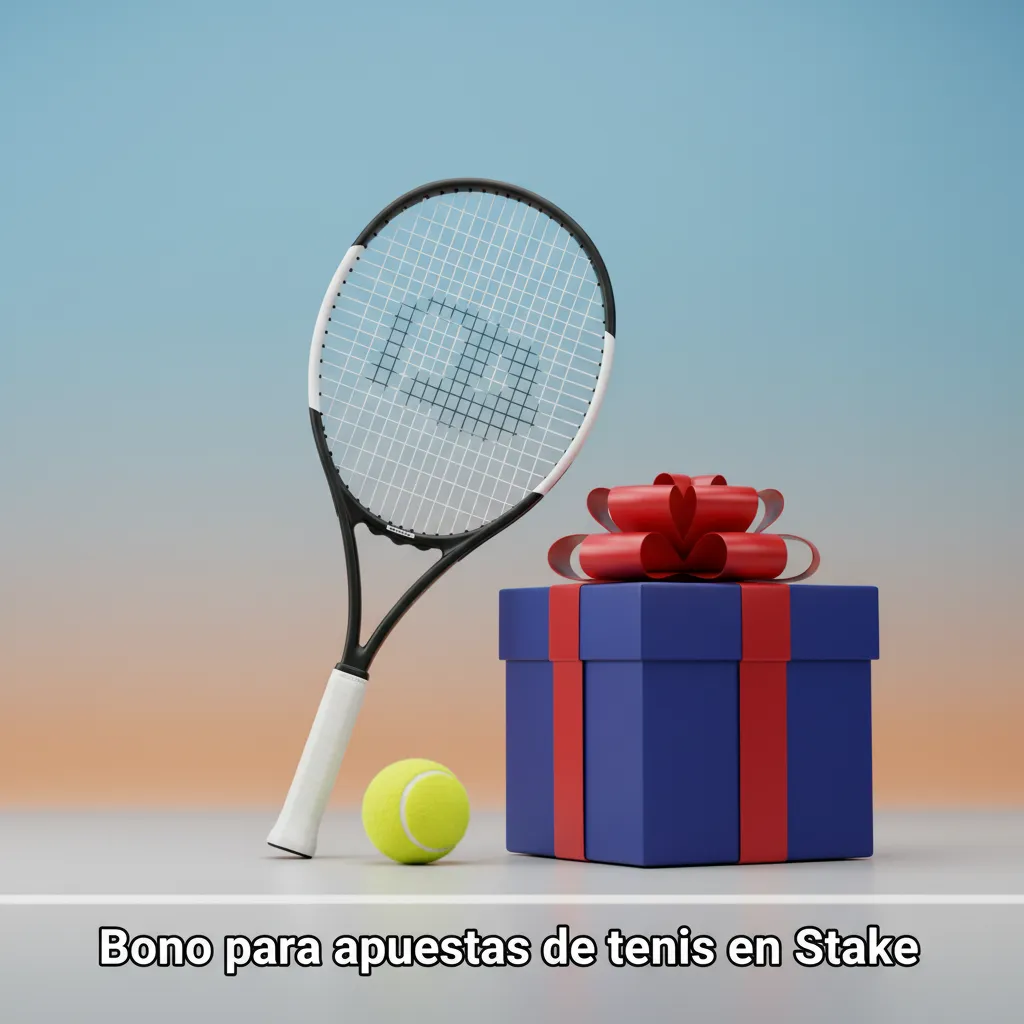 Promoción de bono de apuestas de tenis en Stake; depósito mínimo, verificación y rollover con cuotas mínimas aplican.