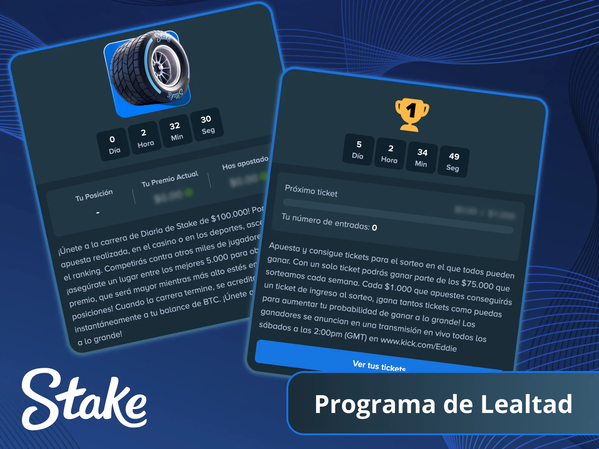 Prueba tu suerte con el programa de bonificación de Stake.