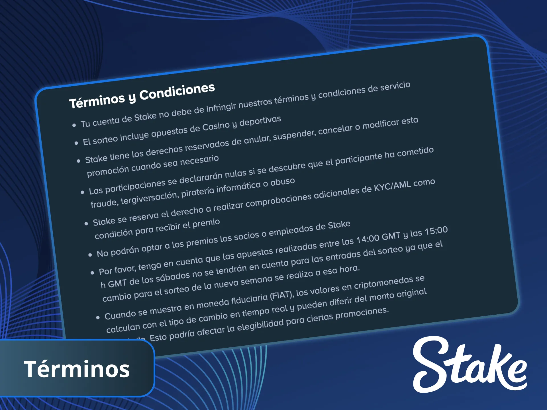 Gire los bonos de forma segura en Stake.