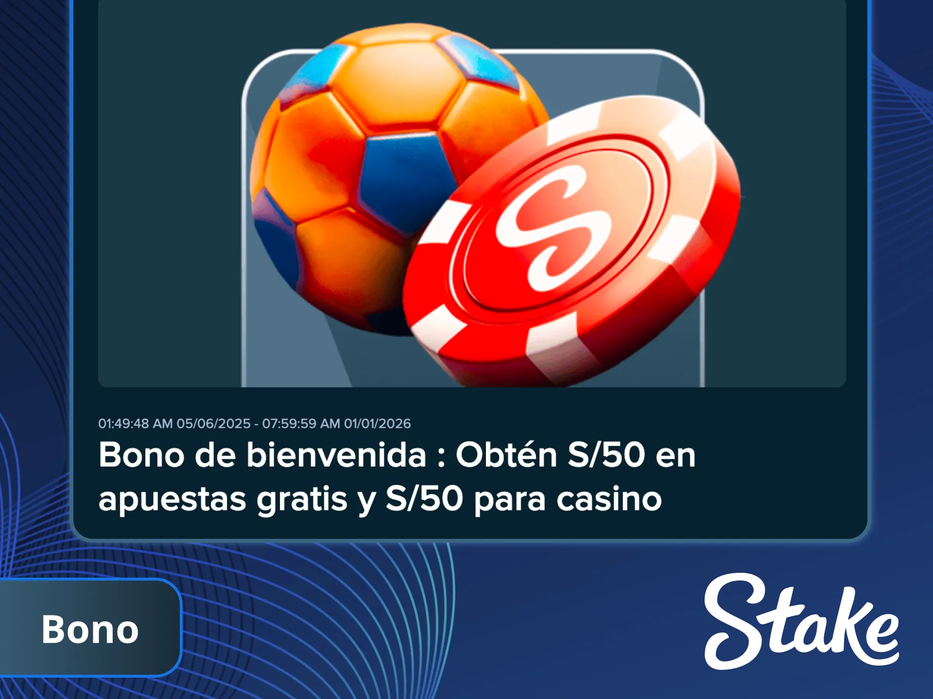 Realice un depósito y reclame su bono Stake.