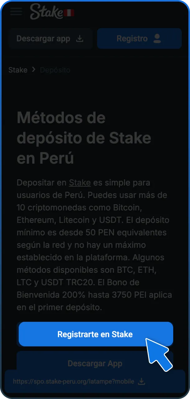 Regístrate ahora y haz un depósito para ganar en Stake.