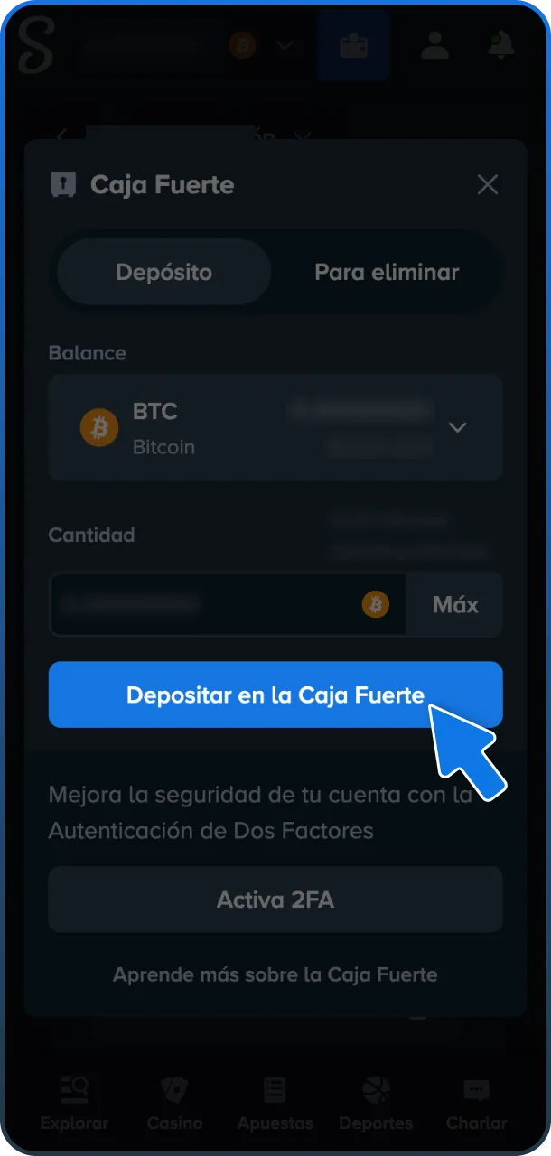 Tus ganancias te esperan después de realizar un depósito en Stake.