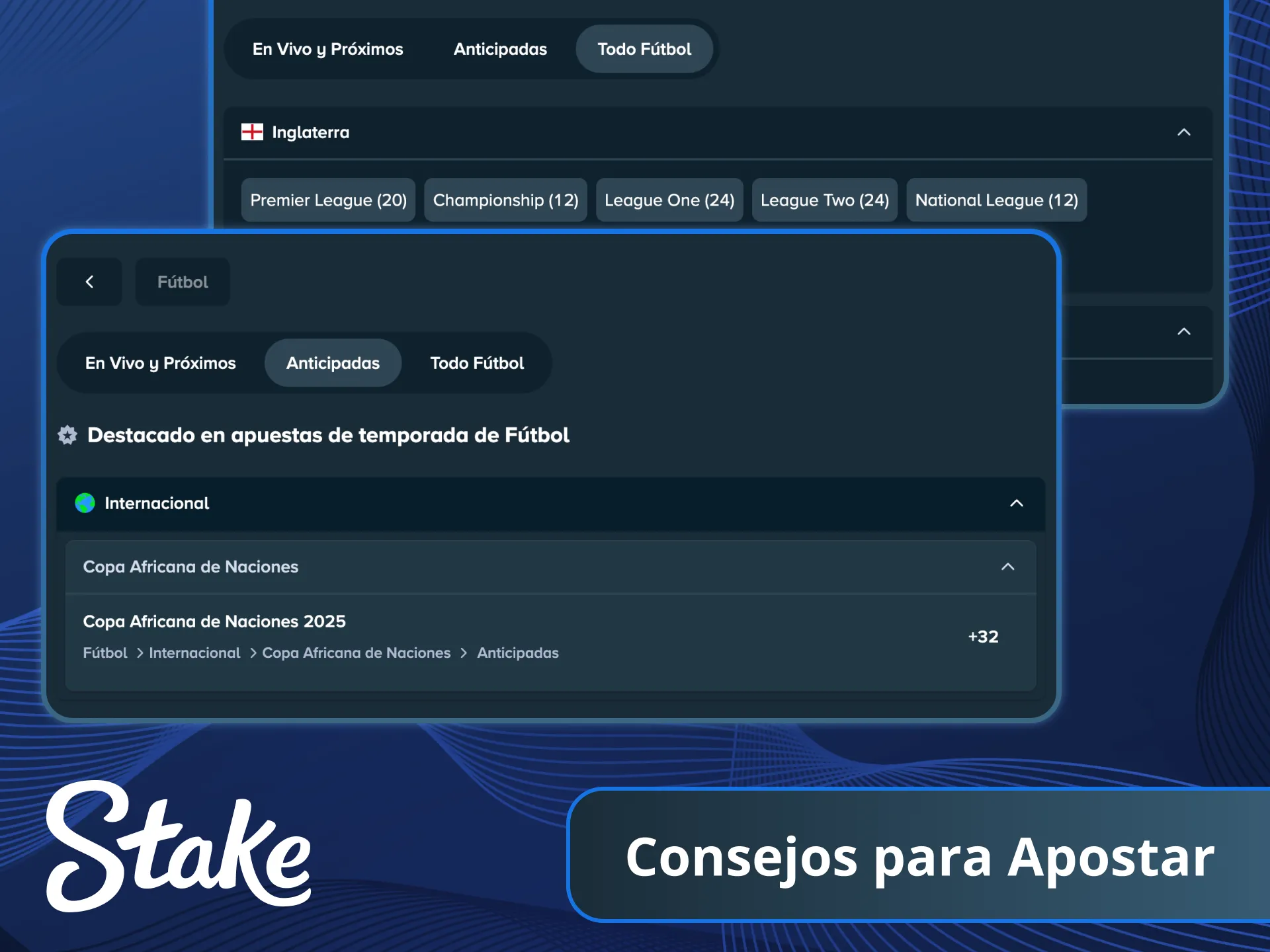 Apuesta por tu equipo de fútbol favorito en Stake.