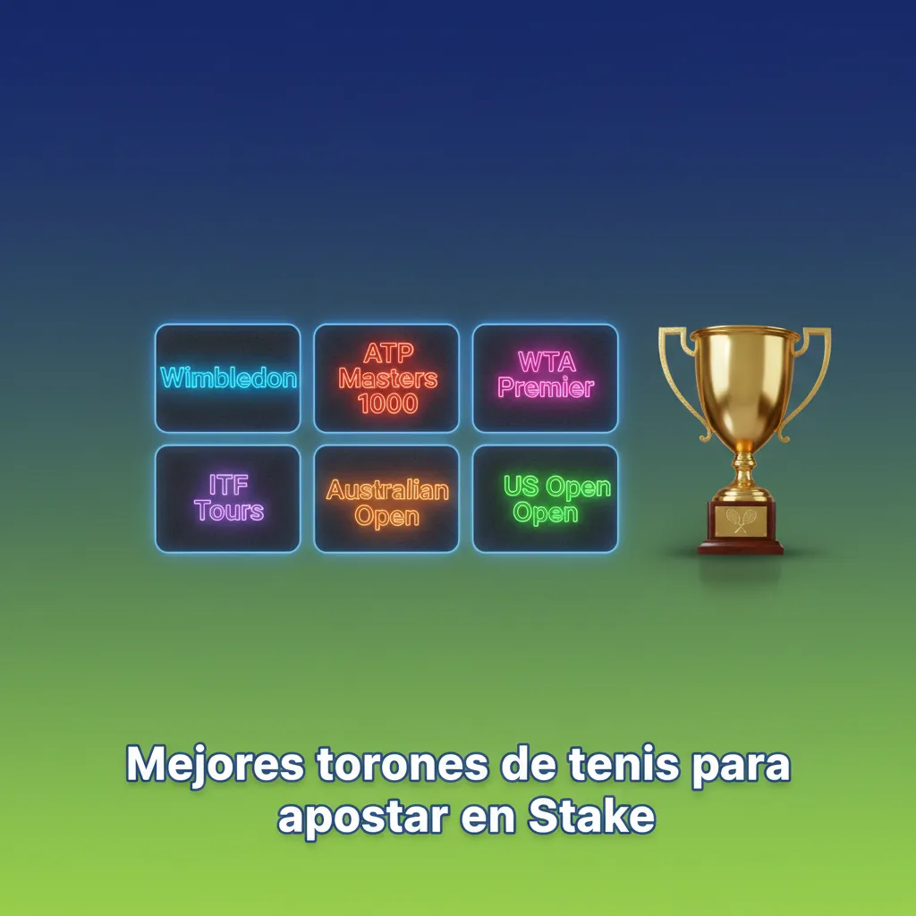 Torneos de tenis para apostar en Stake: AO, Roland Garros, Wimbledon, US Open, ATP/WTA 1000 y 500, Copa Davis y BJK Cup.