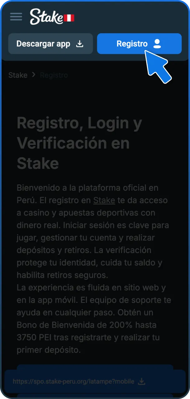 Regístrate y prueba tu suerte en Stake.