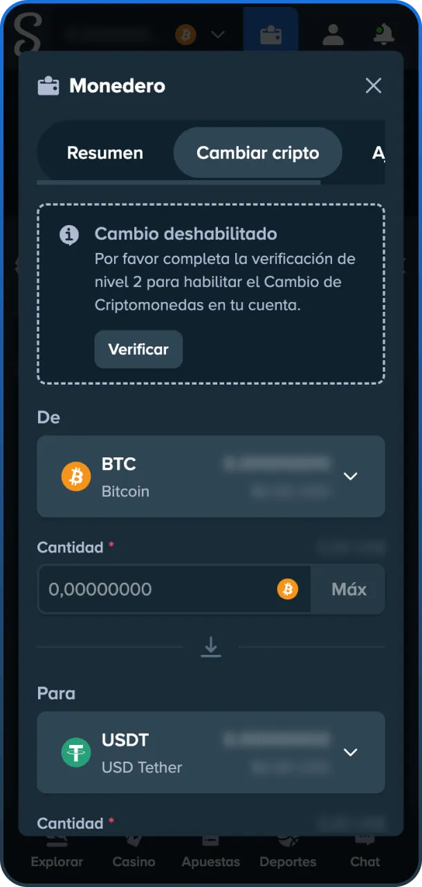 Realice un depósito y realice apuestas deportivas en Stake.
