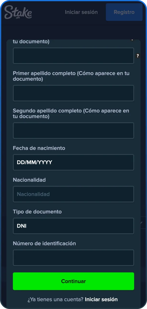 Regístrate ahora para tener la oportunidad de tener suerte en Stake.