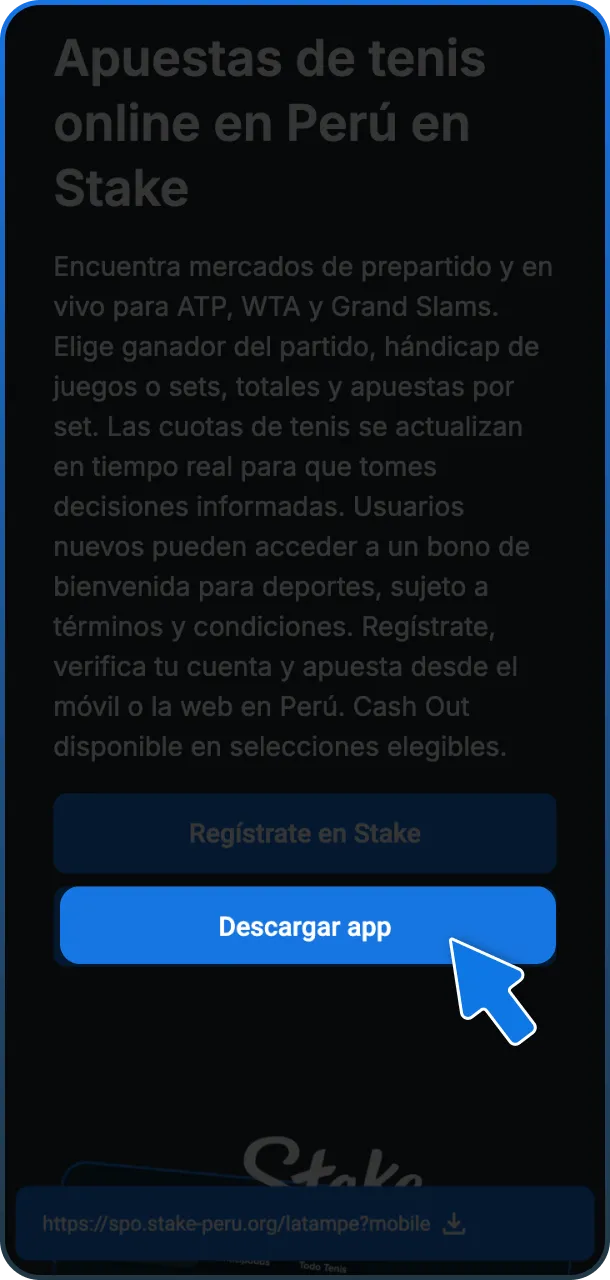 Descarga la aplicación y recoge tus ganancias desde tu cuenta Stake.