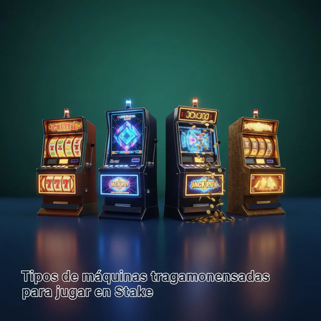 Tipos de slots en Stake: 3 carretes, video, Megaways, Cluster, compra de bono. Info de RTP y volatilidad.