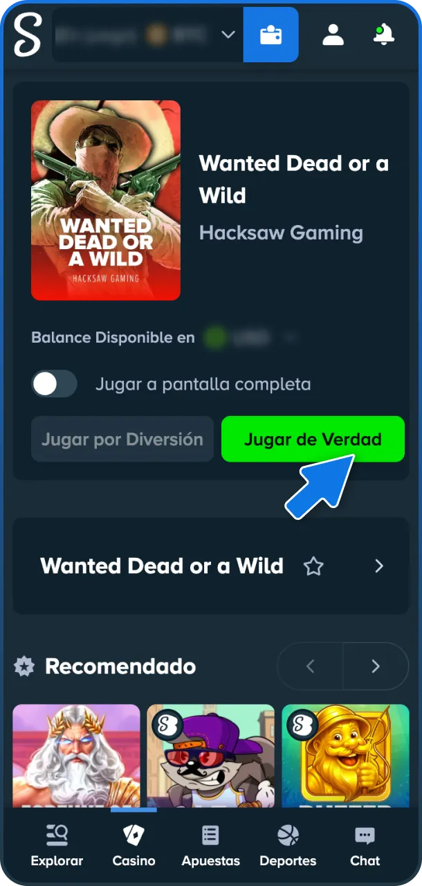 Elige Modo Demo o Dinero Real y diviértete en Stake tragamonedas.
