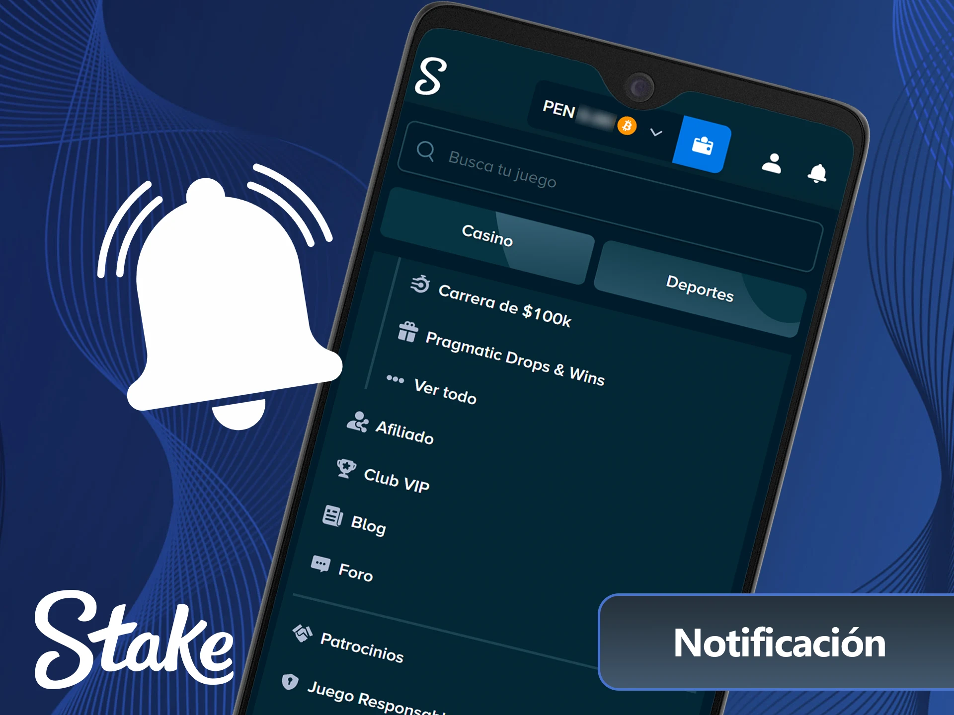 Recibí alertas de apuestas ganadas en el sitio oficial Stake Perú.