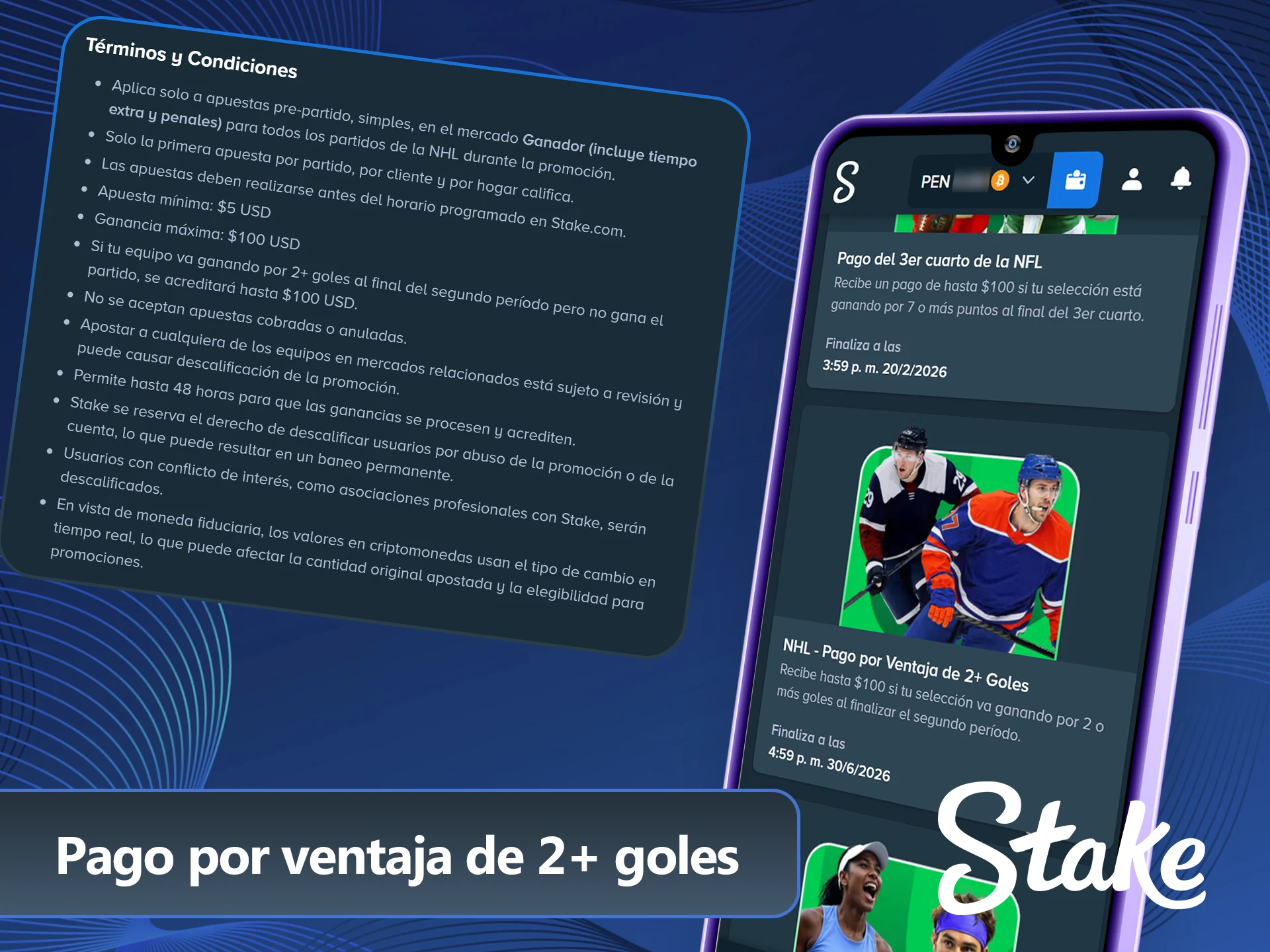 Ganá con el bono de hockey en el sitio oficial Stake.