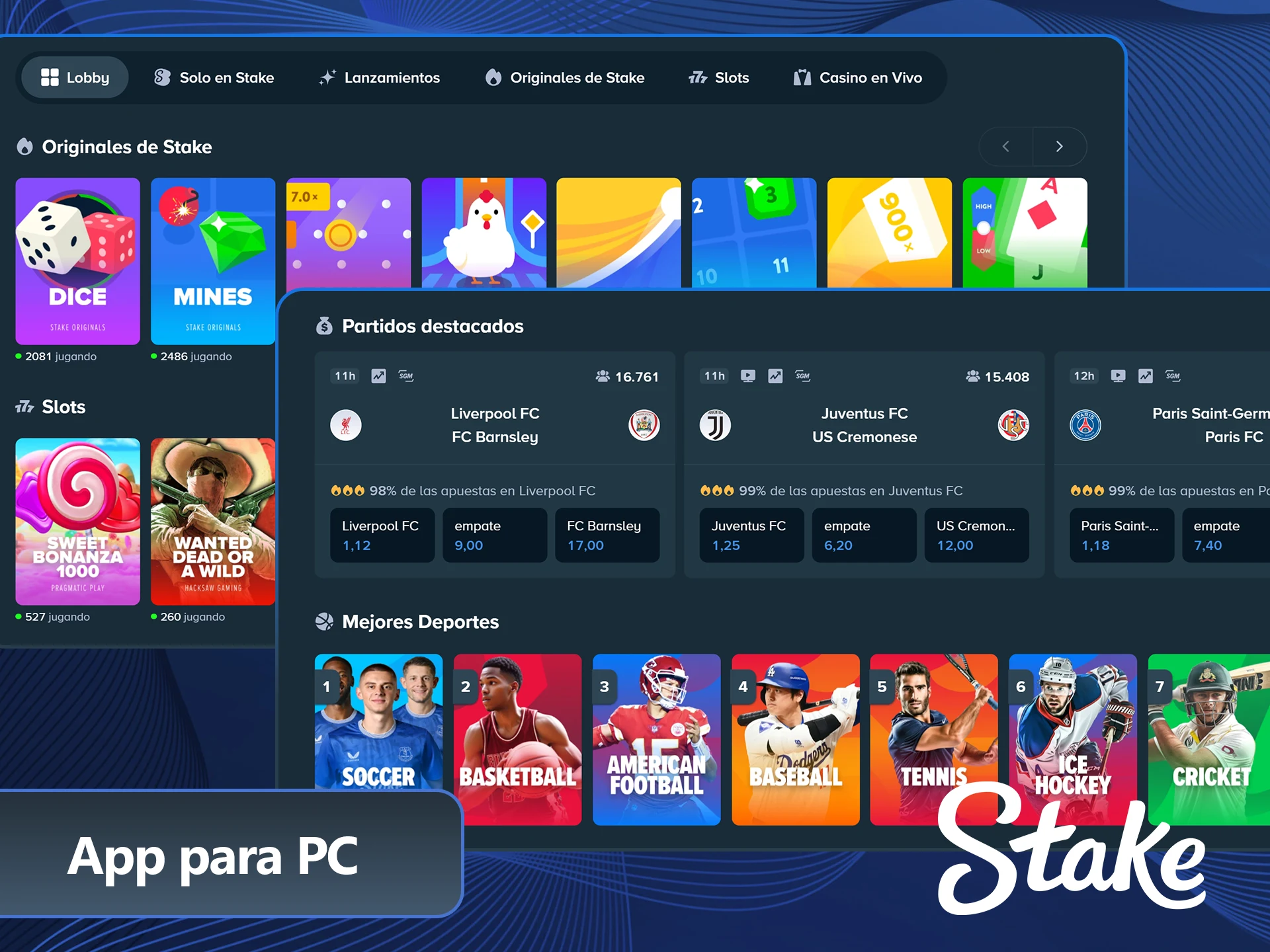 Descargá la versión de escritorio desde el sitio oficial Stake Perú.