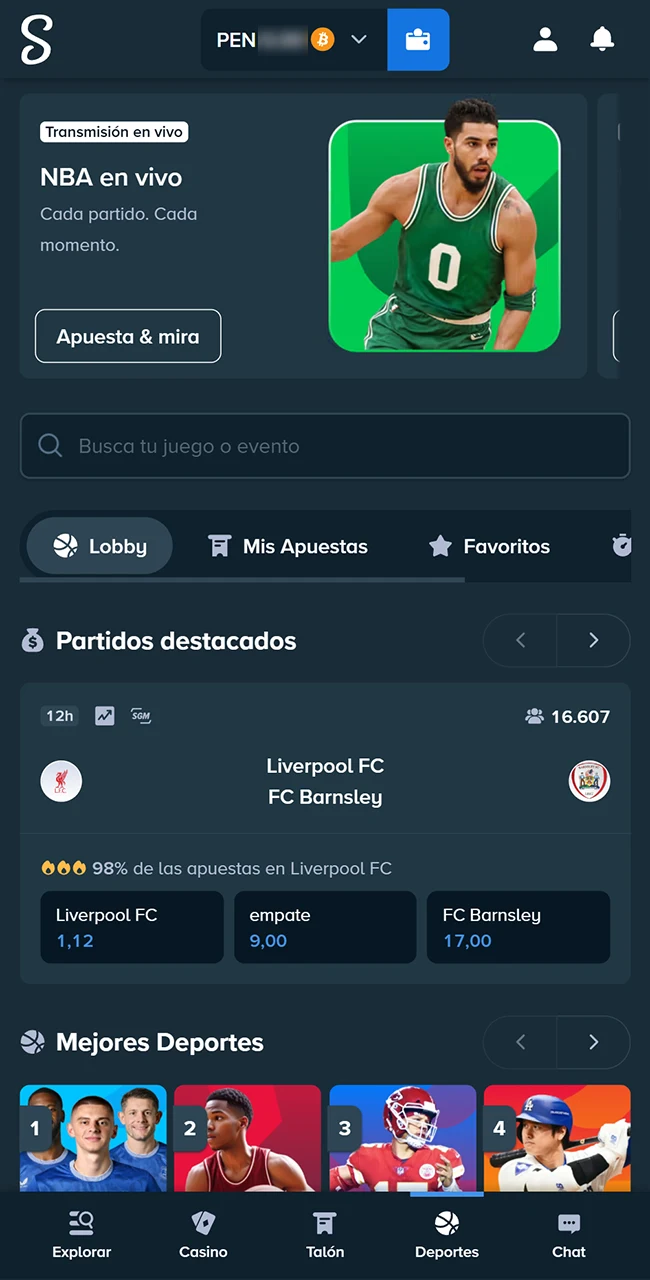 Realizá tus apuestas deportivas en vivo mediante el sitio oficial Stake hoy.