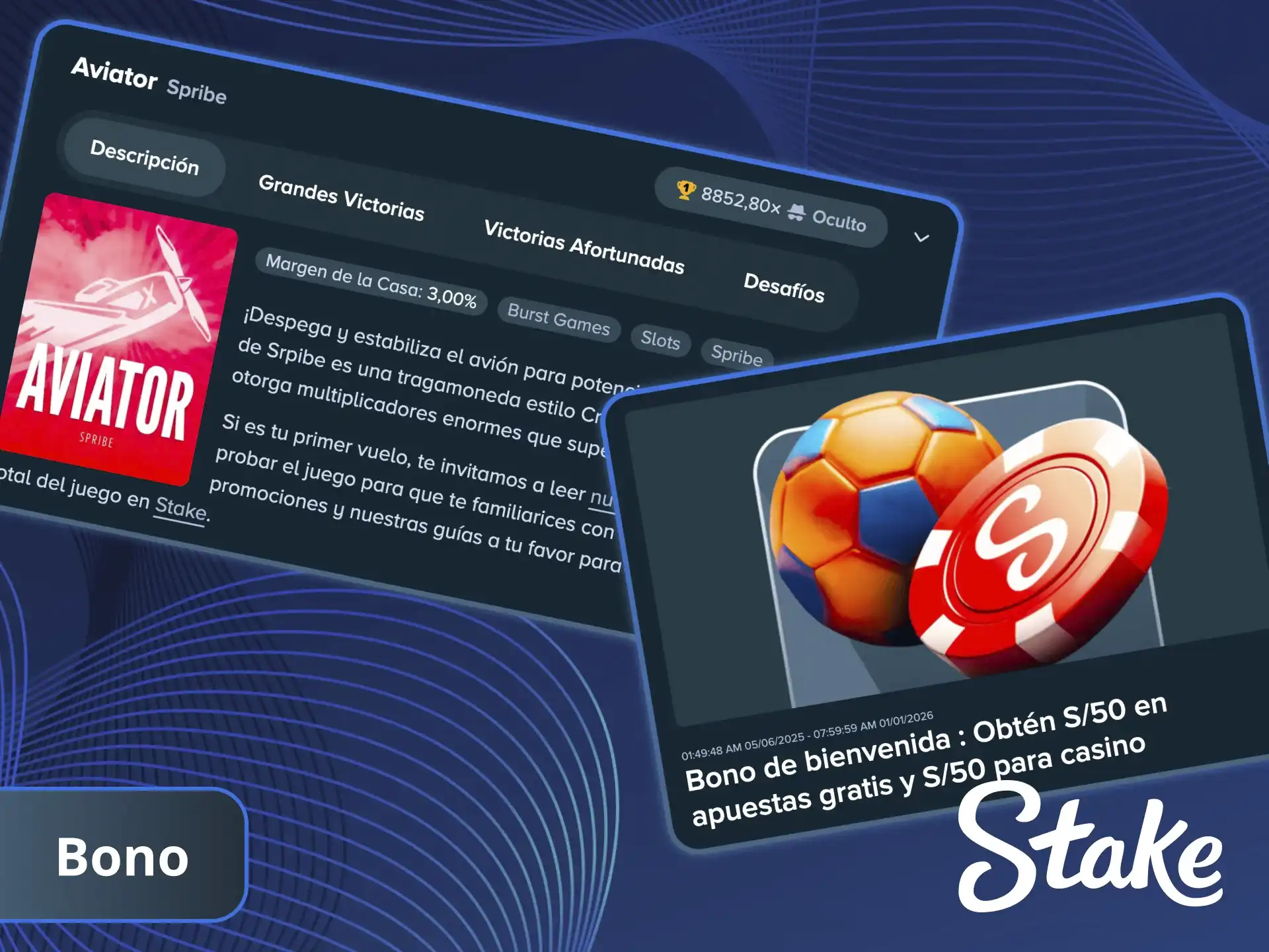 Los mejores bonos para jugar Aviator en Stake.